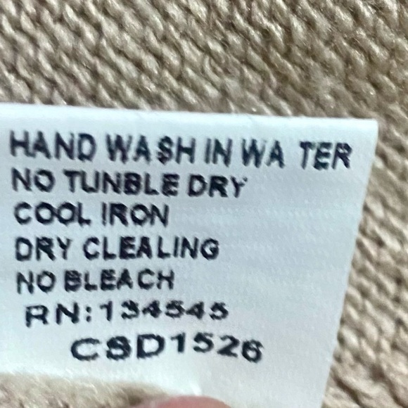 🏷️🏷️Ladies Tan Beige wool blend Duster Herringbone knit cardigan layering - Picture 6 of 9